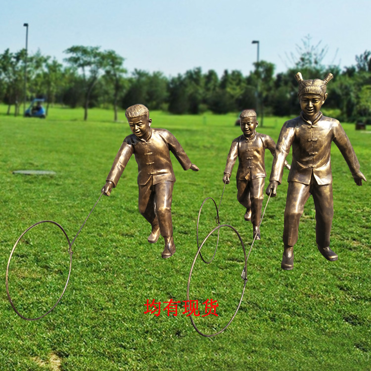 玻璃鋼鑄銅民俗文化公園校園商業(yè)街童趣小孩